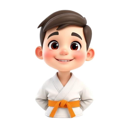 Niño con kimono de artes marciales
